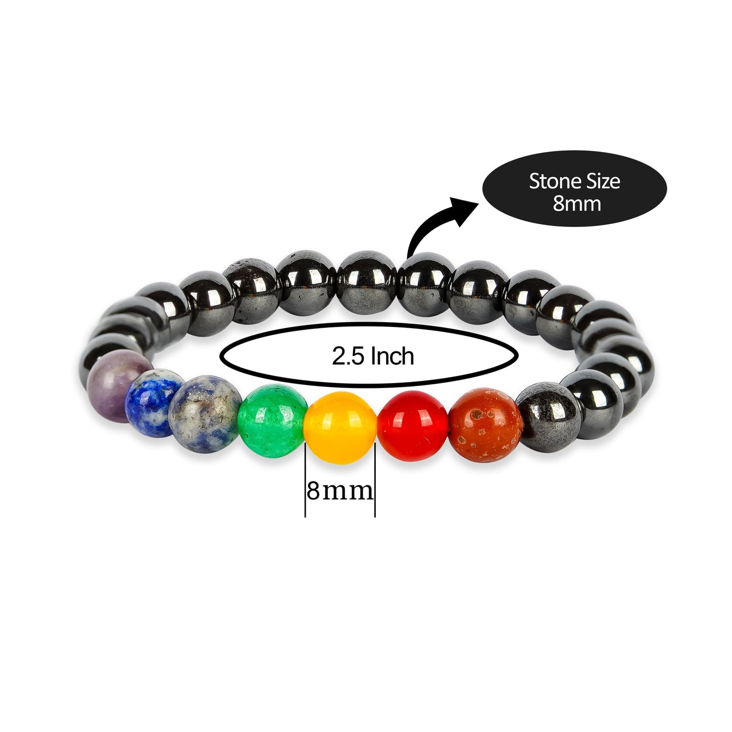 7 Chakra With Hematite Bracelet (With Authenticity Certificate)